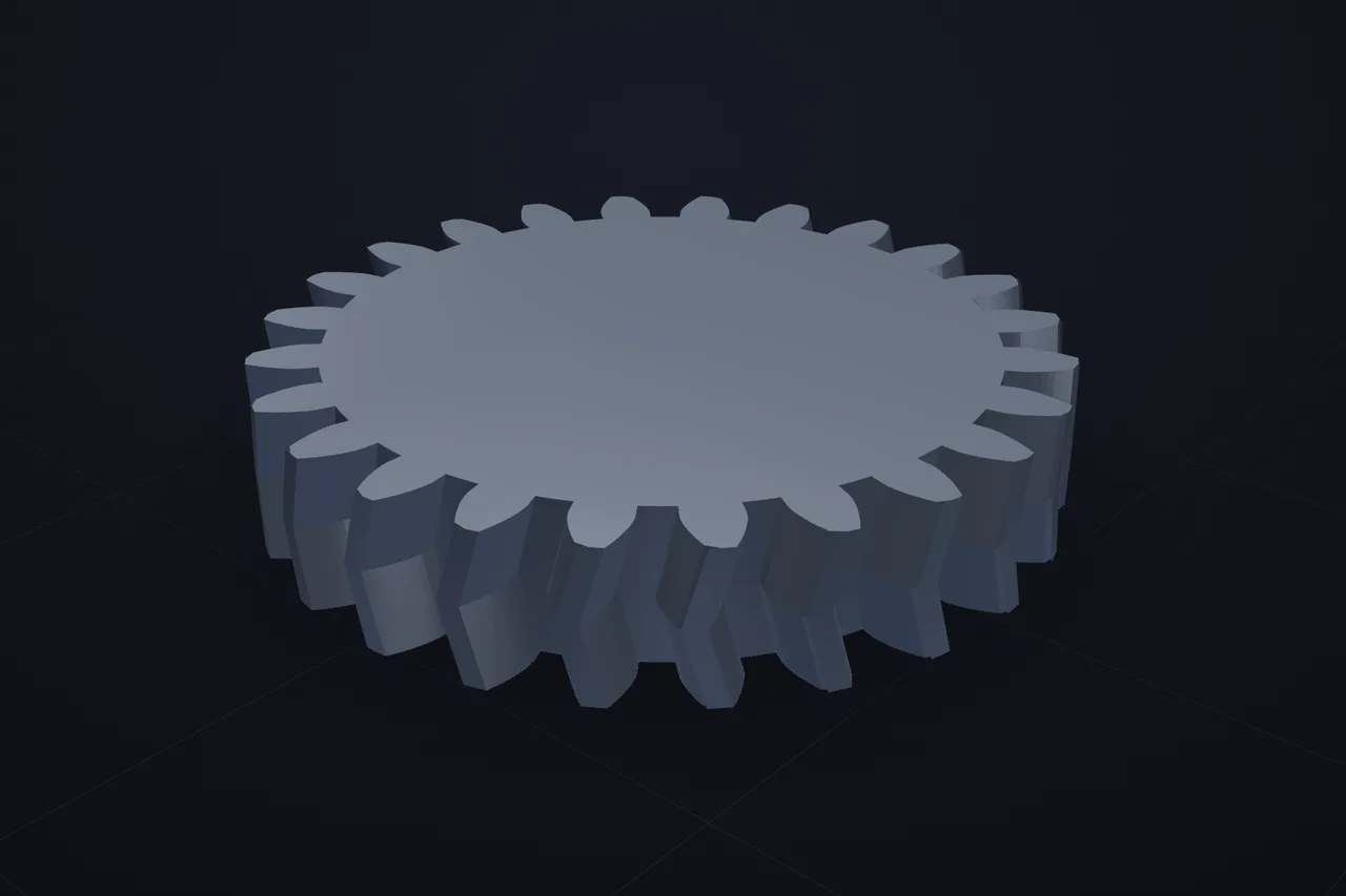Herringbone gear rendered live in the 3D viewer